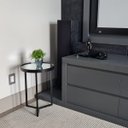 Ver imagem 1 de Mesa Lateral com Espelho - Mesinha de Apoio 50x35 cm Preto