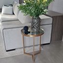 Ver imagem 2 de Mesa Lateral com Espelho - Mesinha de Apoio 60 x 45 cm Dourada