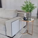 Ver imagem 1 de Mesa Lateral com Espelho - Mesinha de Apoio 60 x 45 cm Dourada