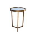 Ver imagem 3 de Mesa Lateral com Espelho - Mesinha de Apoio 50x35 cm Dourada