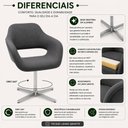 Ver imagem 4 de Poltrona Decorativa Estofada Zara Pé Giratório Alumínio:Linho Cinza Grafite