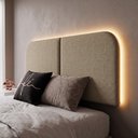 Ver imagem 7 de Cabeceira Painel Modular Bruma LED Cama Casal e Queen 160cm Orgânica Linho Bege - Desk Design
