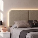 Ver imagem 6 de Cabeceira Painel Modular Bruma LED Cama Casal e Queen 160cm Orgânica Linho Bege - Desk Design