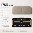 Ver imagem 3 de Cabeceira Painel Modular Bruma LED Cama Casal e Queen 160cm Orgânica Linho Bege - Desk Design