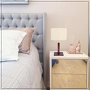 Ver imagem 3 de Decoração Abajur Luminária Quarto Madeira Cúpula Algodão Crú bege