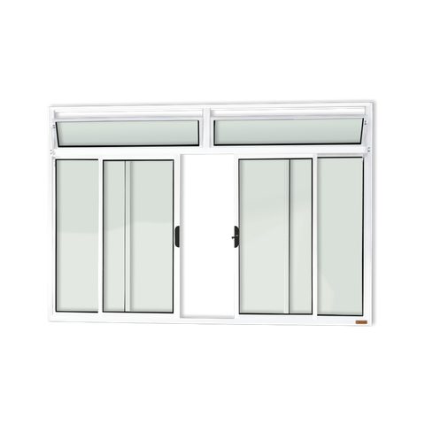 Janela Alumínio Plus 4F.c/Bandeira 120 x 200 V.Liso Branco Brimak