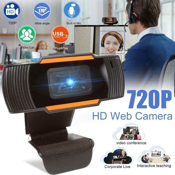 Webcam Full Hd Modelo Hd 602 Alta Definição1,2 M Pixels Resolução 1280 720 - 3
