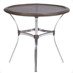 Mesa de Aluminio Polido e Tampo Tramado em Fibra Sintética para Jardim, Area Externa, Varanda - Pedr - 1