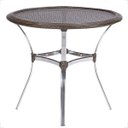 Ver imagem 1 de Mesa de Aluminio Polido e Tampo Tramado em Fibra Sintética para Jardim, Area Externa, Varanda - Pedr