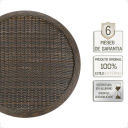 Mesa de Aluminio Polido e Tampo Tramado em Fibra Sintética para Jardim, Area Externa, Varanda - Pedr - 3