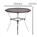 Ver imagem 2 de Mesa de Aluminio Polido e Tampo Tramado em Fibra Sintética para Jardim, Area Externa, Varanda - Pedr
