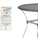 Ver imagem 4 de Mesa de Aluminio Polido e Tampo Tramado em Fibra Sintética para Jardim, Area Externa, Varanda - Pedr