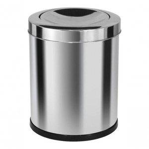 Lixeira Emaço Inox com Tampa Meia Esfera 22 Litros Cinza