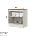 Ver imagem 4 de Balcão 02 Portas 80cm 100% MDF com Tampo Fineze Bege/Areia/Cinamomo