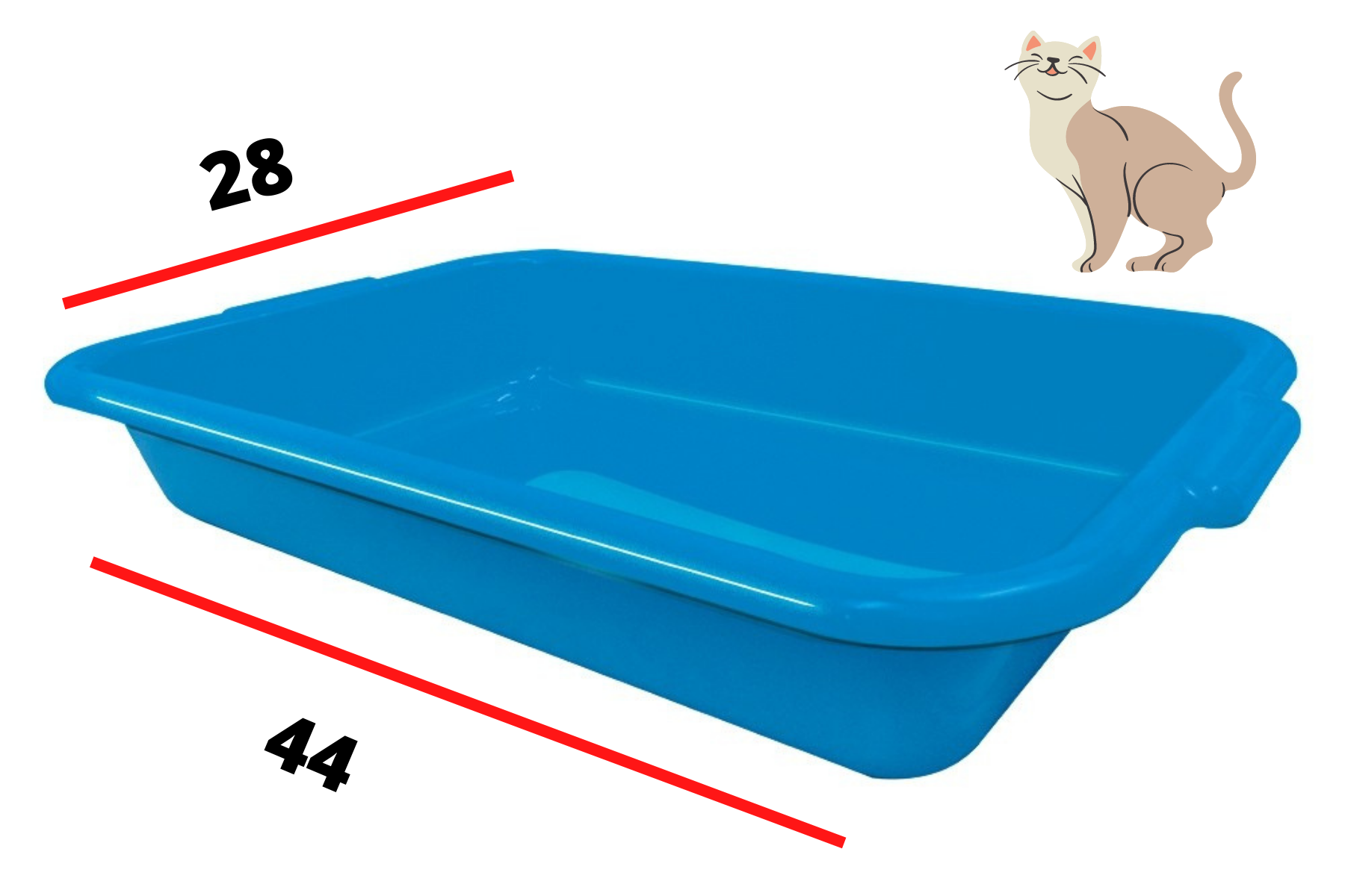 Caixa de Areia de Gatos Bandeja Higienica Furacao Pet - Azul - 1
