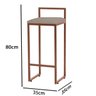 Kit 02 Banqueta Alta Lina Industrial Cozinha Bar Balcão Bistrô Ferro Bronze Suede Bege - Ahazzo M - 3