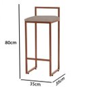 Ver imagem 3 de Kit 02 Banqueta Alta Lina Industrial Cozinha Bar Balcão Bistrô Ferro Bronze Suede Bege - Ahazzo M