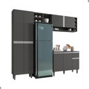 Ver imagem 2 de Cozinha Compacta Delora 9 Portas 12 Prateleiras MDP 230cm Cinza AJL Móveis