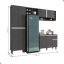 Ver imagem 3 de Cozinha Compacta Delora 9 Portas 12 Prateleiras MDP 230cm Cinza AJL Móveis