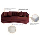 Ver imagem 4 de Sofá Curvo 2 Lugares Orgânico Sala Recepção Luxo Panamá 160cm Suede Bordô