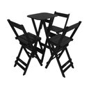 Ver imagem 1 de Mesa Bistrô Alta Dobravel com 3 Banquetas Madeira Restaurante Preto