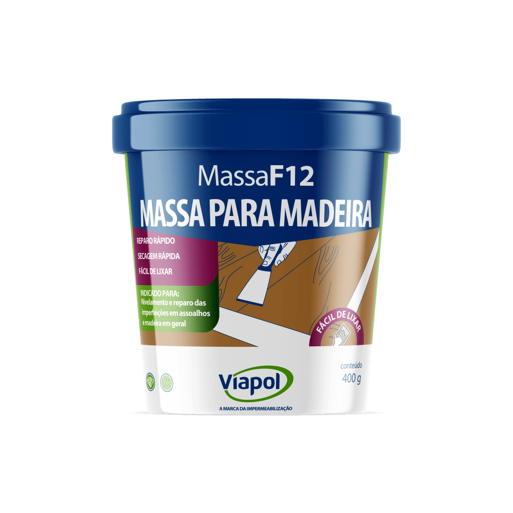 Massa Madeira Marfim 0,4kg F12 Fusecolor 16 Viapol