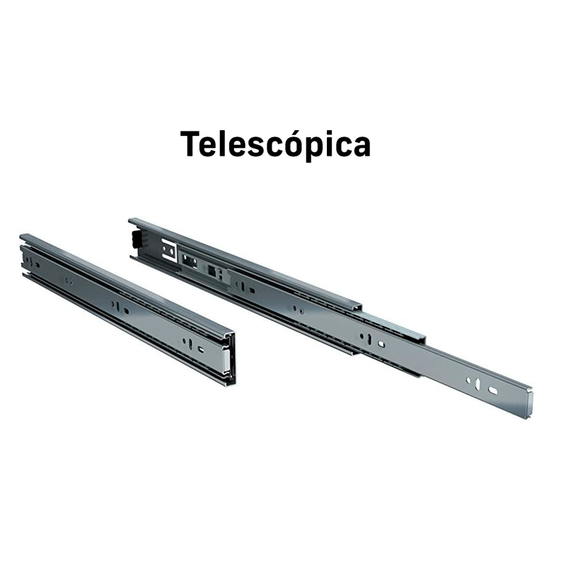 Corrediça Telescópica Gaveta 30cm Trilho 45kg Zincado Par Tamanho:corrediça H45 30cm - 2