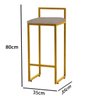 Kit 03 Banqueta Alta Lina Industrial Cozinha Bar Balcão Bistrô Ferro Dourado Suede Bege - Ahazzo - 4