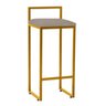 Kit 03 Banqueta Alta Lina Industrial Cozinha Bar Balcão Bistrô Ferro Dourado Suede Bege - Ahazzo - 3