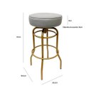 Ver imagem 3 de Banqueta Altura 65cm Bar Giratória cor Dourado fosco assento cinza Kit 4 unidades Poltronas do Sul B