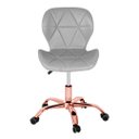 Ver imagem 4 de Cadeira Office Eiffel Slim Base Giratória Cinza - Rose Gold