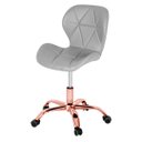 Ver imagem 1 de Cadeira Office Eiffel Slim Base Giratória Cinza - Rose Gold