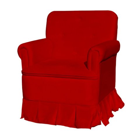 Poltrona Para Quarto Amamentação Com Balanço Suede Estopar Laura Suede Vermelho