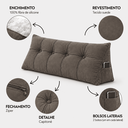 Ver imagem 7 de Almofada de Cabeceira Retangular Mel 160cm Suede Apoio Conforto com Bolso Lateral