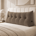 Ver imagem 3 de Almofada de Cabeceira Retangular Mel 160cm Suede Apoio Conforto com Bolso Lateral