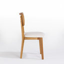 Ver mais imagens de Cadeira Orgânica Fluire Tela Quadrada Crua Assento Estofado Linho Bege Madeira Maciça Cor Freijó