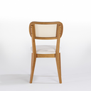 Ver imagem 6 de Cadeira Orgânica Fluire Tela Quadrada Crua Assento Estofado Linho Bege Madeira Maciça Cor Freijó