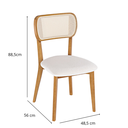 Ver imagem 5 de Cadeira Orgânica Fluire Tela Quadrada Crua Assento Estofado Linho Bege Madeira Maciça Cor Freijó