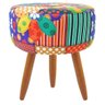 Puff Banqueta Redondo Para Sala Quarto Estampado Suede:Patchwork - 1