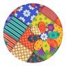 Puff Banqueta Redondo Para Sala Quarto Estampado Suede:Patchwork - 3