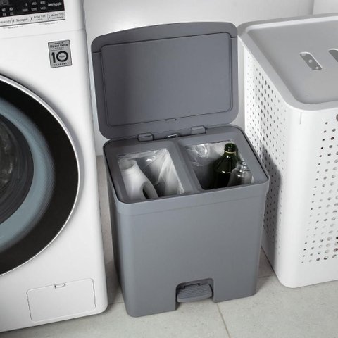 Lixeira de Pedal com Duplo Compartimento ou 20l Linha Trium