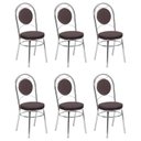 Ver imagem 3 de Conjunto 6 Cadeiras para Cozinha Debrum Cromado/Marrom