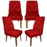 Cadeira Sala de Jantar Kit 2 Maria Suede Vermelho - Majú Decor - 1