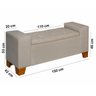 Recamier Baú Decorativo Premium Berlin 1,50m para Cama Casal Estilo Closet Estofado Cor Bege - 6