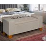 Recamier Baú Decorativo Premium Berlin 1,50m para Cama Casal Estilo Closet Estofado Cor Bege - 2