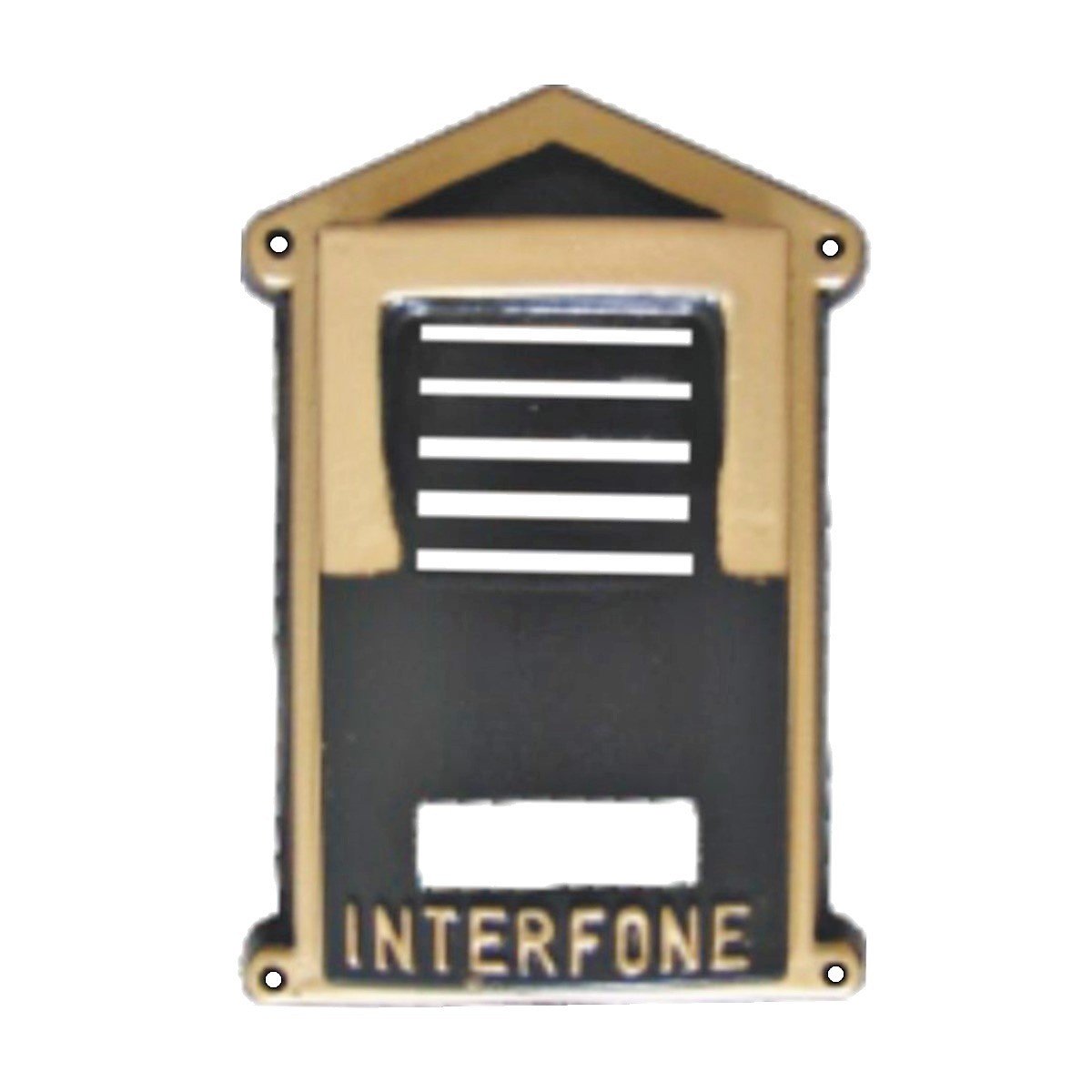 Protetor Interfone Campainha Caixa Alumínio Fundido N01 Ouro - 1