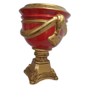 Ver imagem 5 de Vaso Decorativo Cerâmica Vermelho+ Alto Relevo + Base em Ouro Velho