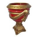 Ver imagem 6 de Vaso Decorativo Cerâmica Vermelho+ Alto Relevo + Base em Ouro Velho