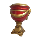 Ver imagem 4 de Vaso Decorativo Cerâmica Vermelho+ Alto Relevo + Base em Ouro Velho