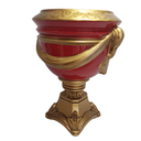 Ver imagem 1 de Vaso Decorativo Cerâmica Vermelho+ Alto Relevo + Base em Ouro Velho